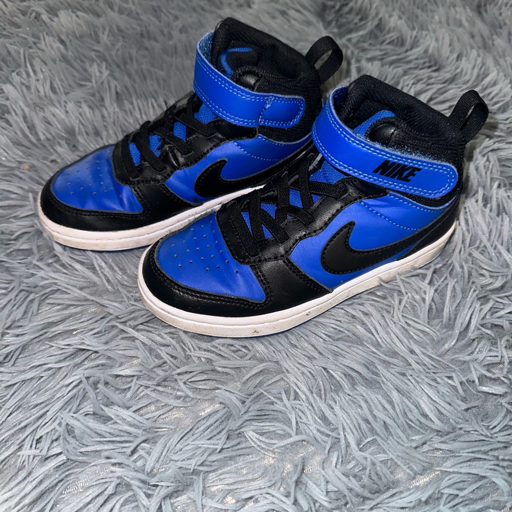 Nike Kids Black and Blue High-Top Sneakers